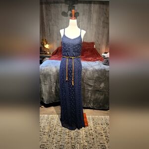Boho Navy cotton lace sundress